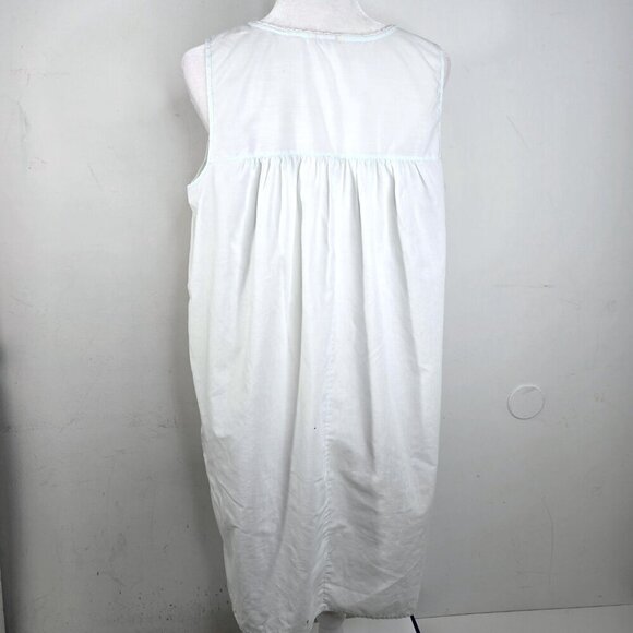 Vintage Women's Light Green Crochet Lace Ribbon Sleeveless Housedress Nightgown - Picture 3 of 6